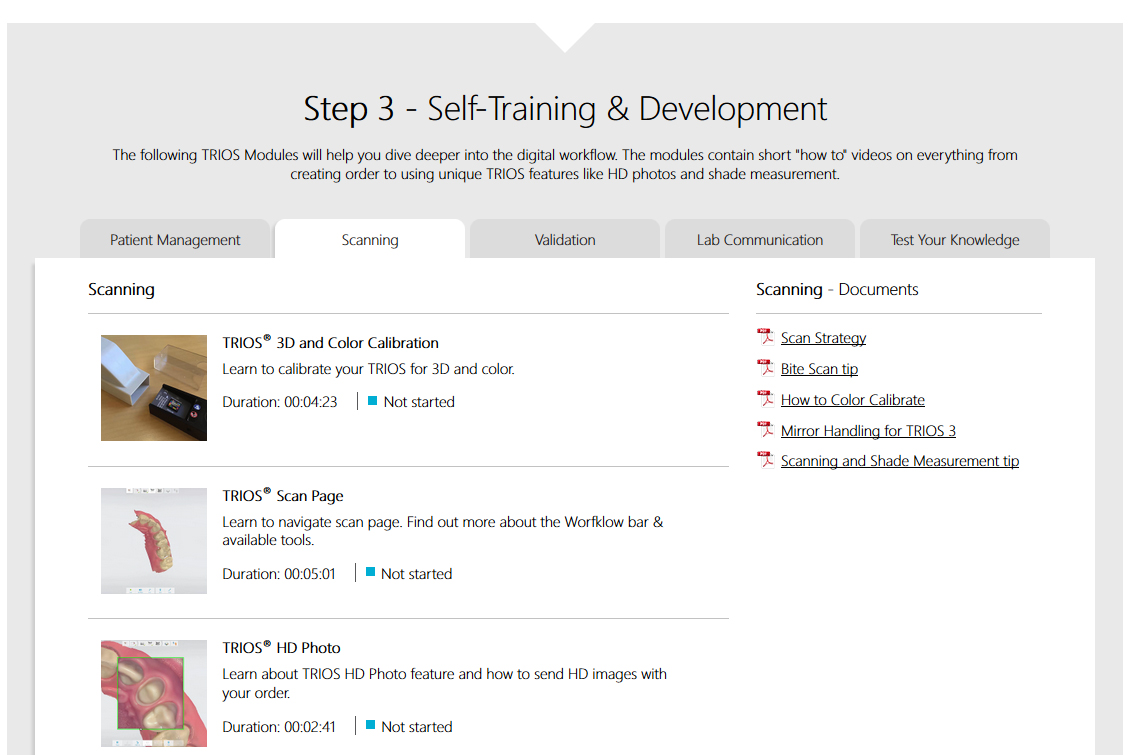 3Shape portal work sample