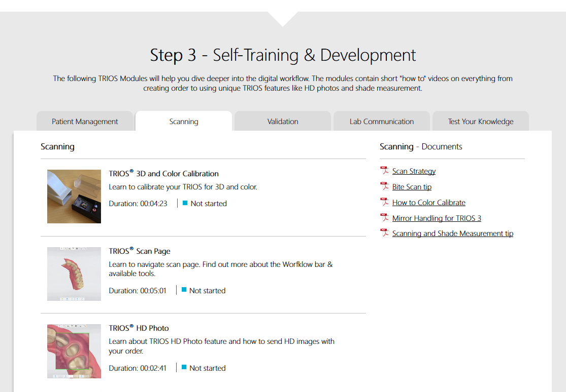 3Shape portal work sample