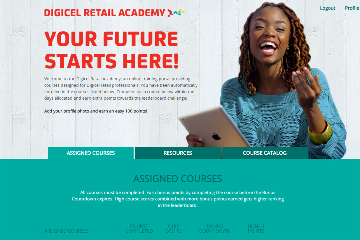 Digicel portal work sample