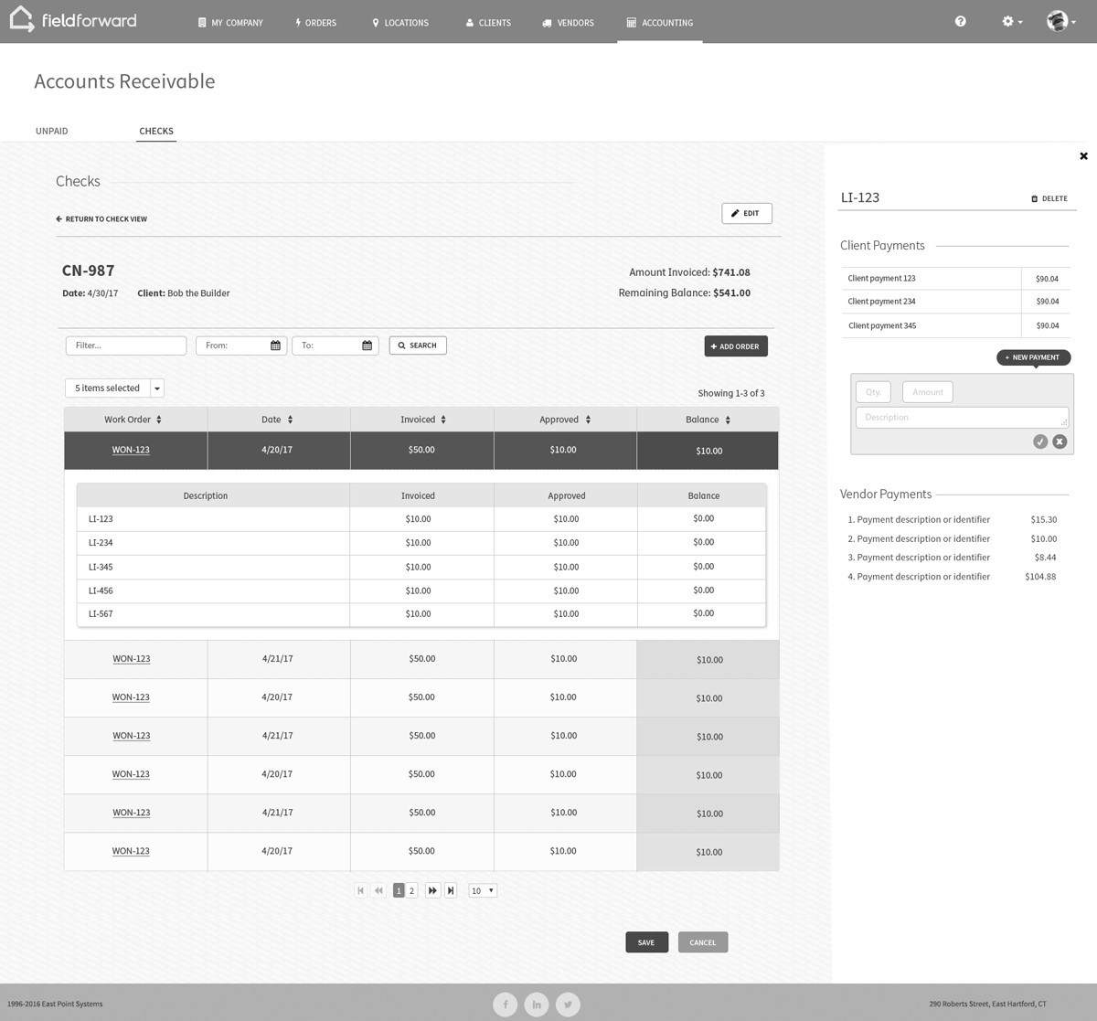 Field Forward Orders Page Sample
